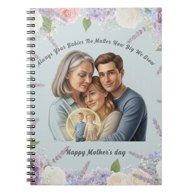 Carnet Custom Mother's day photo Always your babies  (Devant)