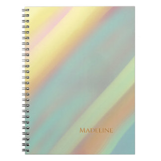 Carnet Custom Name Blue Green Coastal Beach 