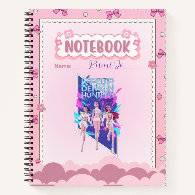 Carnet Custom Name Cute Pink Kpop Inspired Notebook  (Devant)