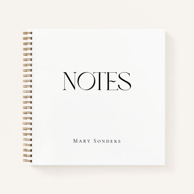 Carnet Custom Name Elegant Minimal Notes (Devant)