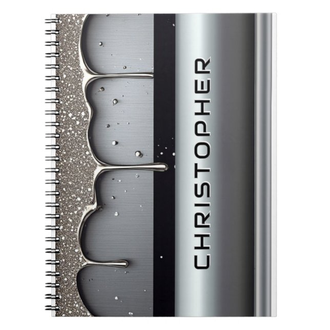 Carnet Custom Name With Dripping Liquid Metal (Devant)