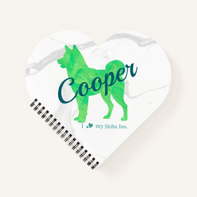 Carnet Custom Pastel Green Shiba Inu Silhouette  Notebook (Devant)