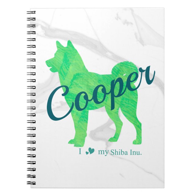 Carnet Custom Pastel Green Shiba Inu Silhouette  Notebook (Devant)