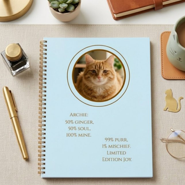Carnet Custom Pet Photo Ginger Cat Personalized Notebook (Créateur téléchargé)