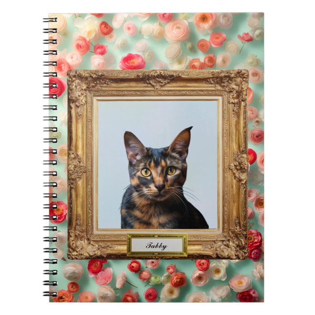 Carnet Custom Pet Portrait Notebook – Your Cat in a Frame (Devant)