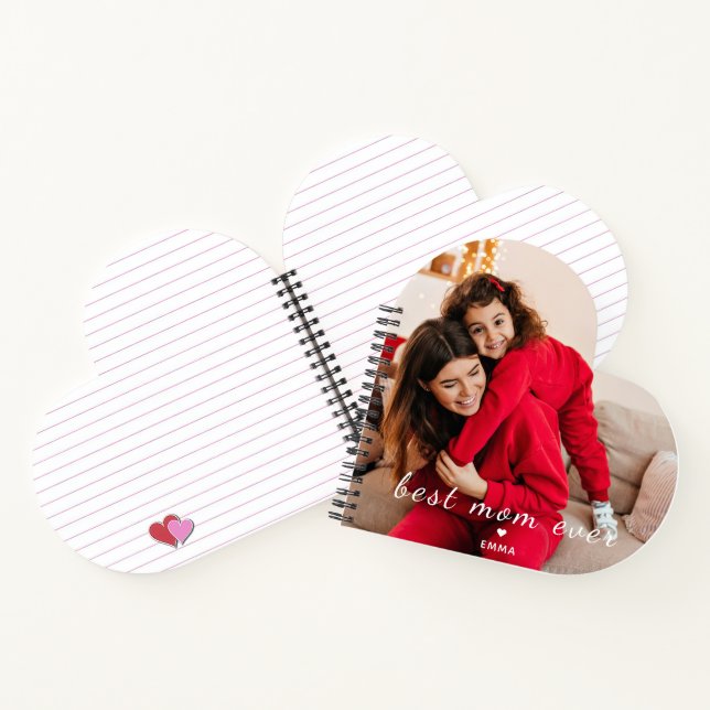 Carnet Custom Photo Best Mom Ever Cute Heart  (Intérieur)