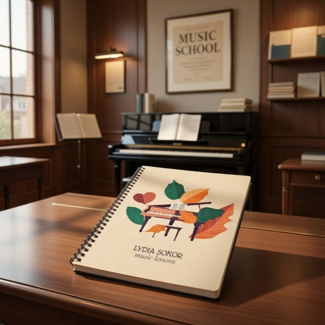 Carnet Custom Piano Music Lessons Spiral Notebook (Créateur téléchargé)