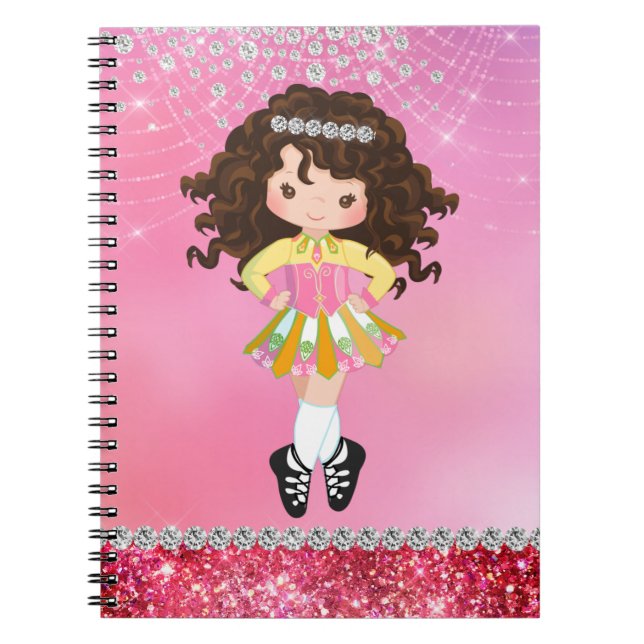 Carnet Custom Pink Glam Irish Dance Brunette (Devant)