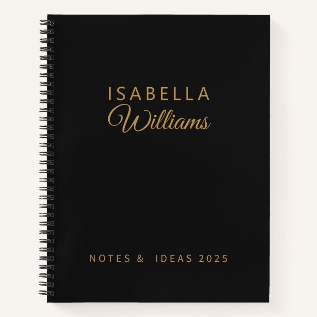 Carnet Custom Professional Notebook Modern Black Gold (Devant)