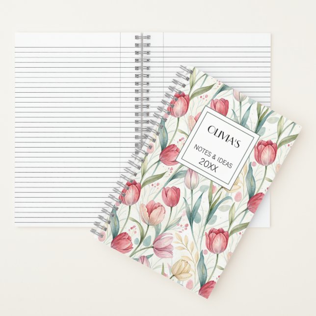Carnet Custom Professional Notebook Modern Tulips (À l'intérieur)