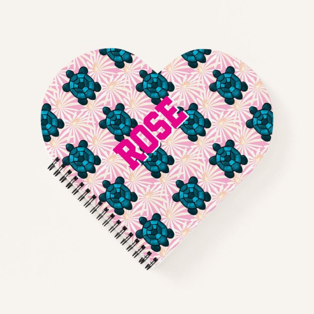 Carnet Custom Tropical Turtle Floral Pattern Seamless  (Devant)