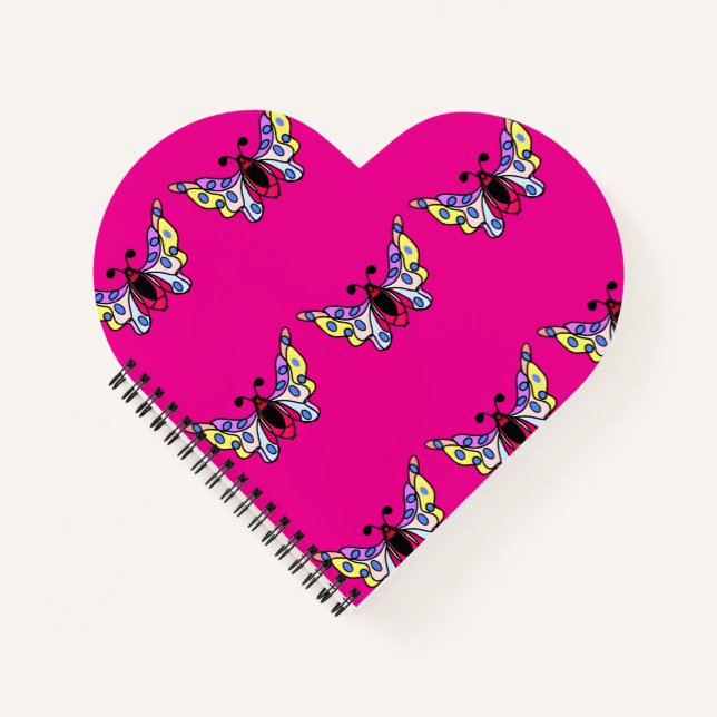 Carnet Custom Vibrant Modern Folk Butterfly Art (Devant)