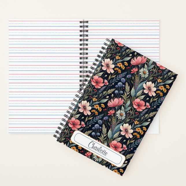 Carnet Custom Wildflowers Botanical Inspiration Black (À l'intérieur)