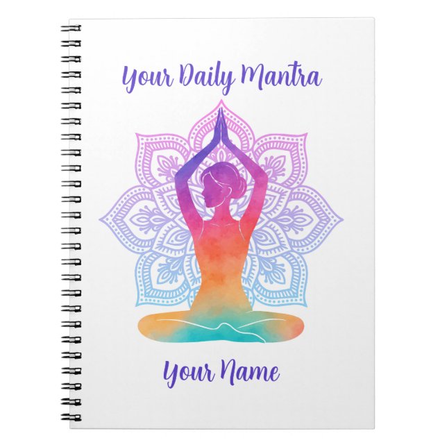 Carnet Custom Yoga Notebook with Name & Mantra (Devant)