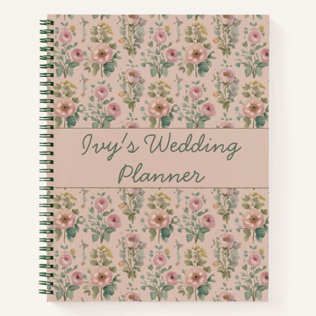 Carnet Customisable Vintage Anemone Floral Notebook | (Devant)