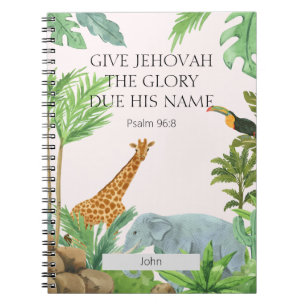 Carnet Customisé 2025 JW Année Texte Psaume 96:8 Animal