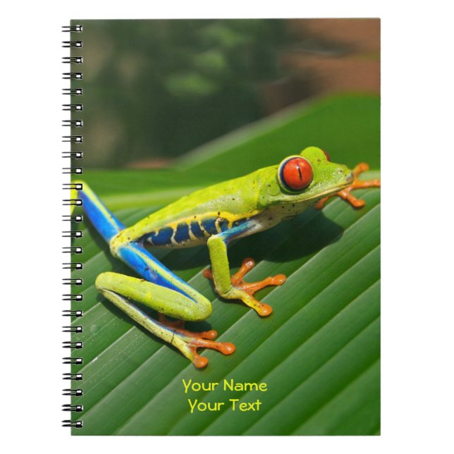 Carnet Customisée Forêt tropicale verte aux yeux rouges (Devant)