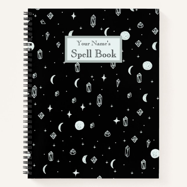 Carnet Customizable Witchy Moon and Stars Pattern (Devant)
