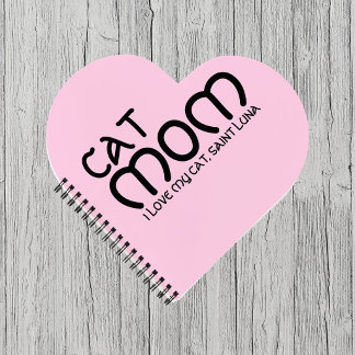 Carnet Customize Cat Mom Pet Lover Funny Quote Black Pink