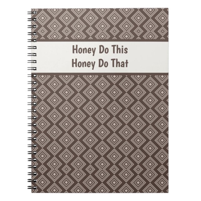 Carnet Customizeable Stylish Brown Geometric Pattern  (Devant)