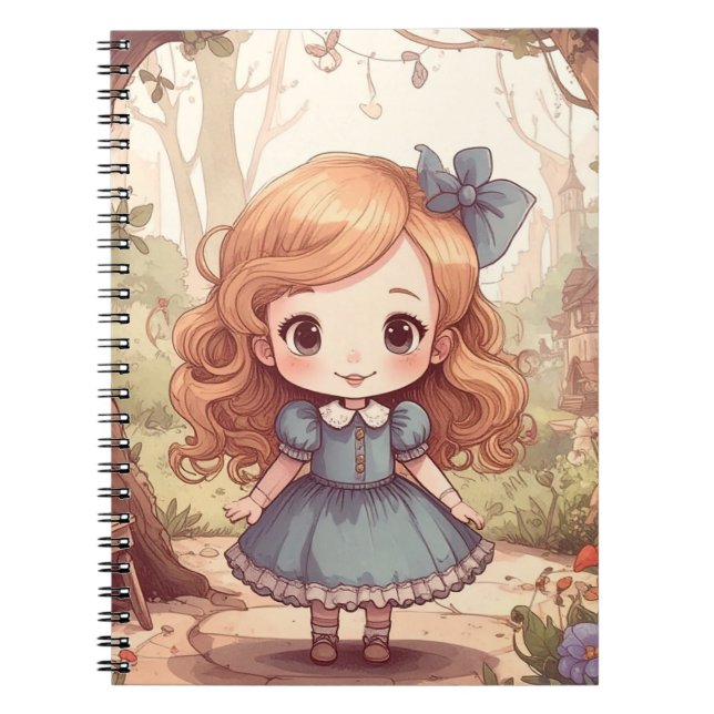 Carnet Cute Alice in Wonderland Whimsical Woodland Art (Devant)