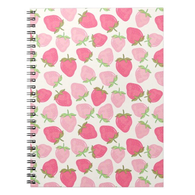 Carnet Cute and Fruity Pink Strawberry (Devant)