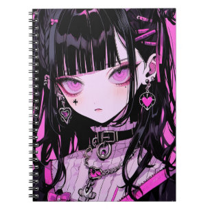 Carnet Cute Anime Goth Girl