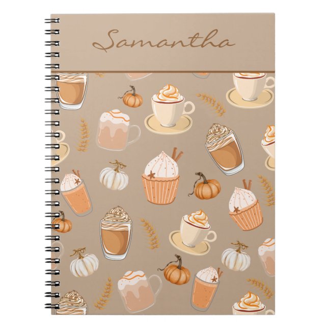 Carnet Cute Automne Citrouille Spice Coffee Latte (Devant)
