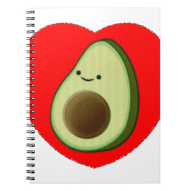 Carnet Cute Avocado Dans Le Coeur Rouge (Devant)