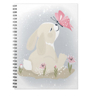 Carnet Cute baby Bunny et butterfly.