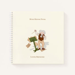 Carnet Cute Beethoven Portrait Musician's Personnalisé