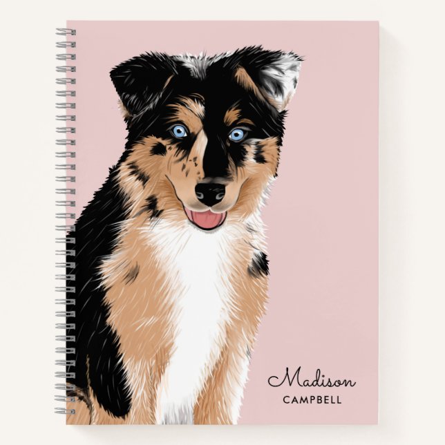 Carnet Cute Berger Australien Chien Chien Chien Chien | N (Devant)
