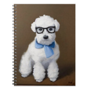 Carnet Cute Bichon Frisé Wearing Glasses 
