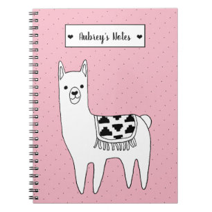 Carnet Cute Black & White Llama Sketch & Dots