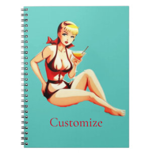 Carnet Cute Blonde Martini Bikini Girl Thunder_Cove