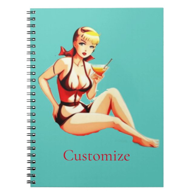 Carnet Cute Blonde Martini Bikini Girl Thunder_Cove (Devant)