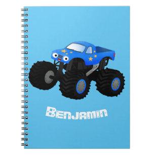 Carnet Cute blue monster truck cartoon illustration