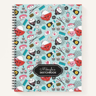 Carnet Cute Blue Sushi Motif Sketchbook