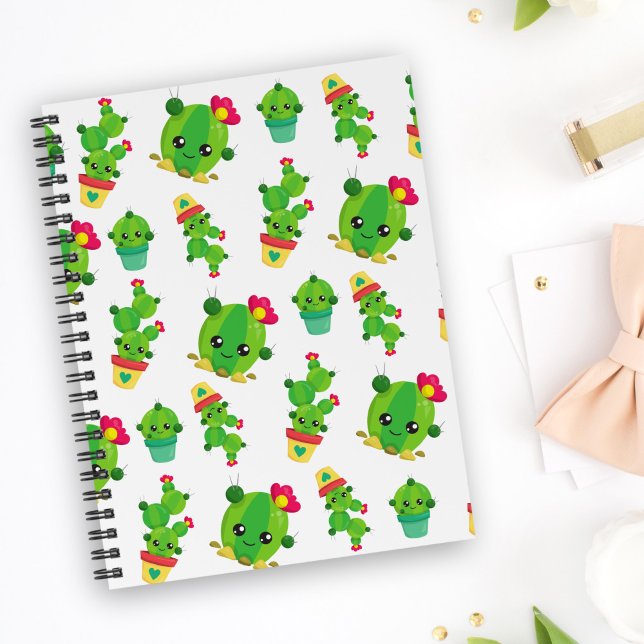 Carnet Cute Cactus, Green Cactus, Motif Cactus (Créateur téléchargé)