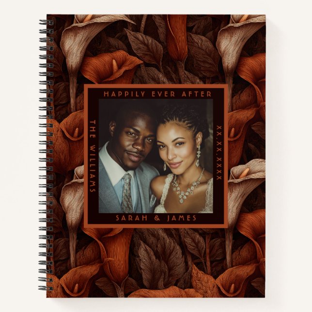 Carnet Cute Calla Lilies Charm Boho Wedding (Devant)