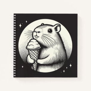 Carnet Cute Capybara avec Ice Cream Code Kawaii