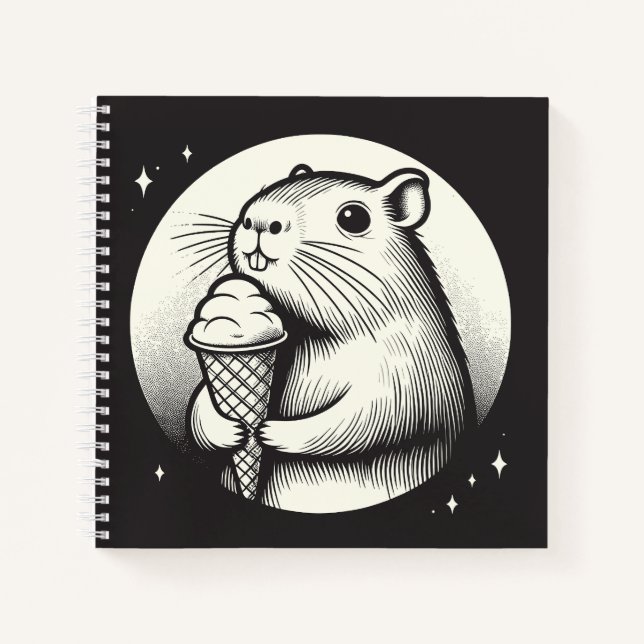 Carnet Cute Capybara avec Ice Cream Code Kawaii (Devant)