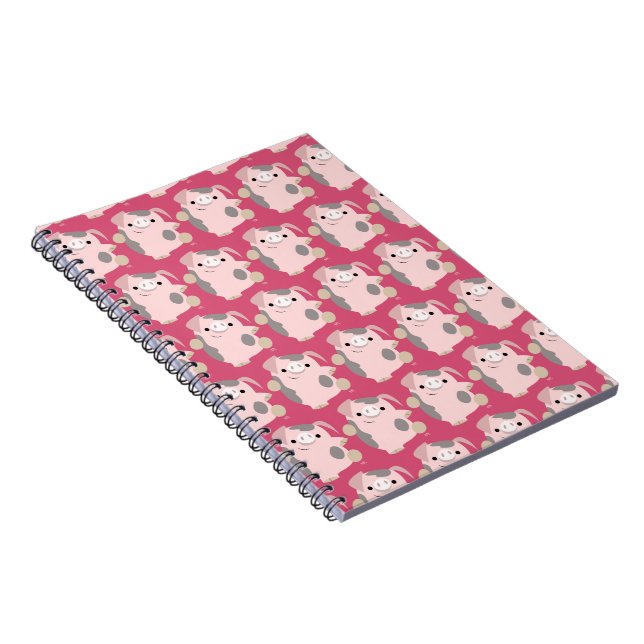 Carnet Cute Cartoon Dancing Pig Notebook (Côté Droit)