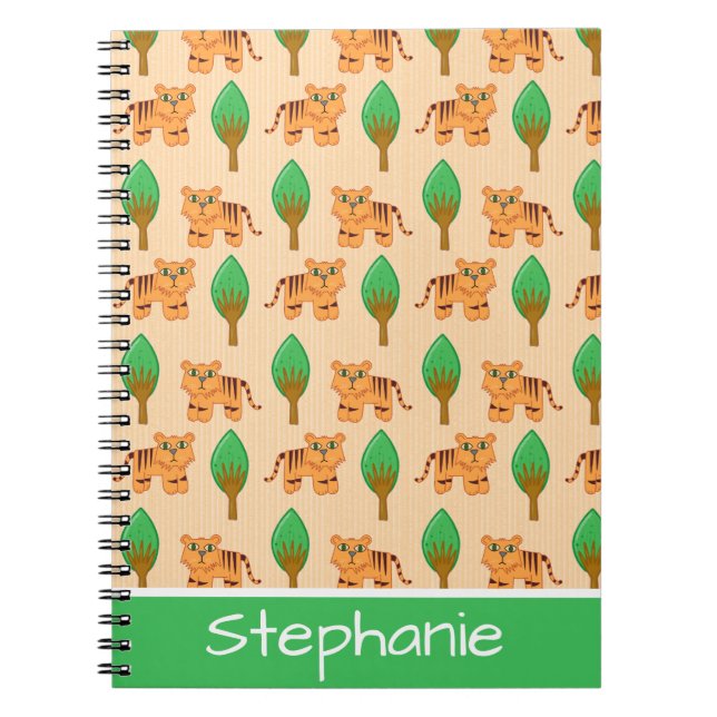 Carnet Cute Cartoon Motif Tiger Personnalisé (Devant)
