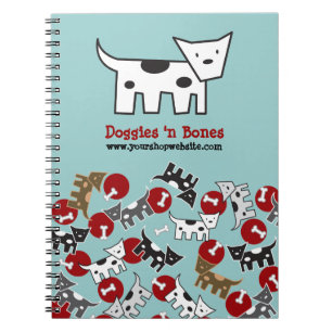 Carnet Cute Cartoon Spotted Doggies & Bones Pet Notebook