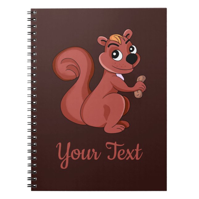 Carnet Cute cartoon squirrel with a peanut Photo Notebook (Devant)