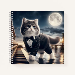 Carnet Cute Cat Pawdigy joue une sonate au clair de lune