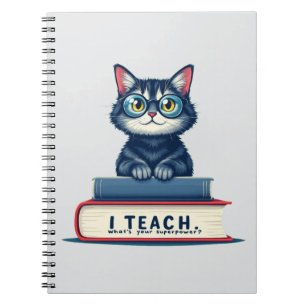 Carnet Cute Cat Teacher    I Teach What's Your Superpower