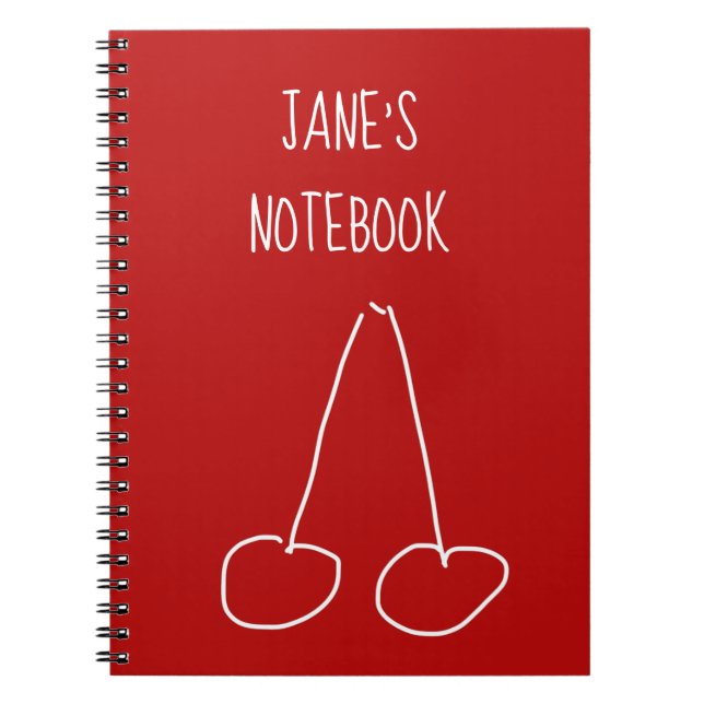 Carnet Cute cerise simple minimaliste (Devant)