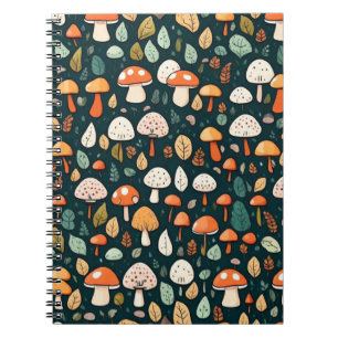 Carnet Cute champignons feuille cottage design